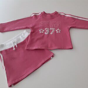 Pink 2pc cotton outfit - made in Italy - 2T